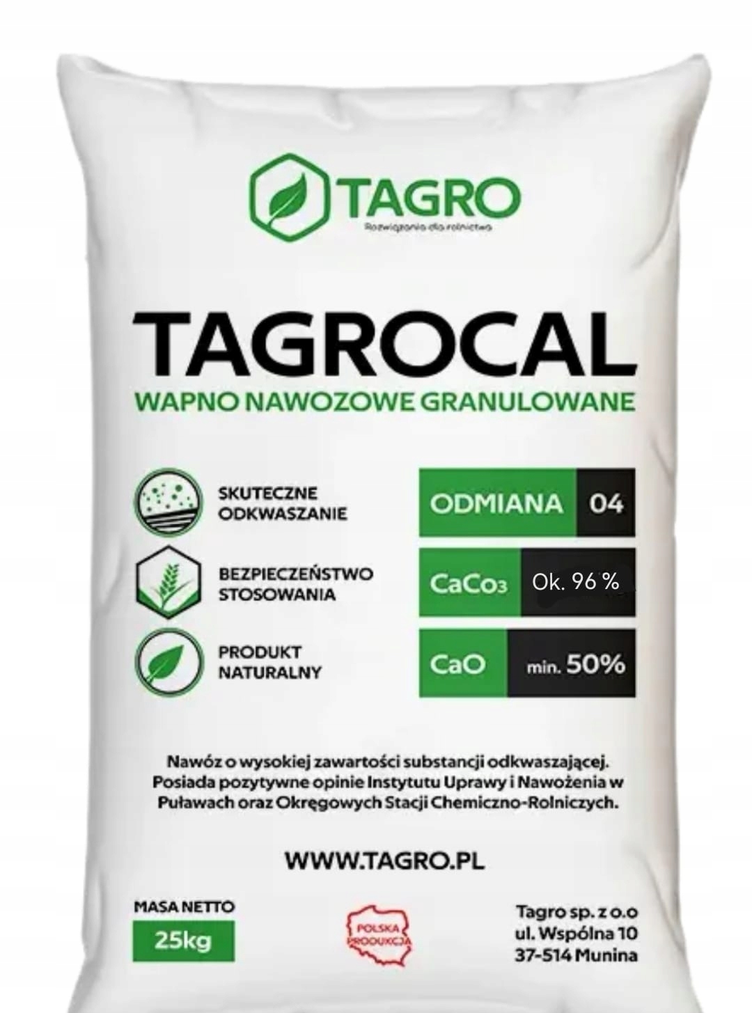 

Wapno nawozowe granulowane TargoCal 25kg do trawy