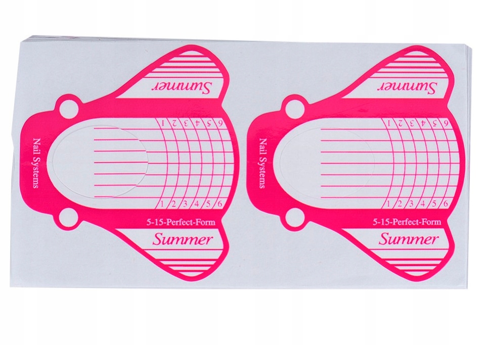 Szablon SUMMER formy do przedłużania paznokci 100X Marka inna marka