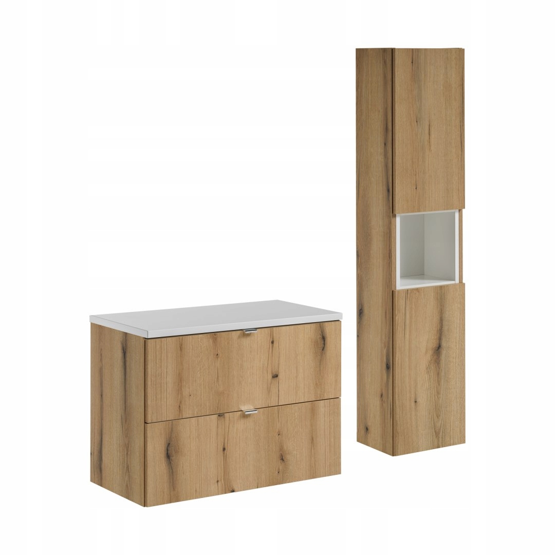 Zestaw meblowy 80cm z blatem i Szafką wysoką, Nova Oak