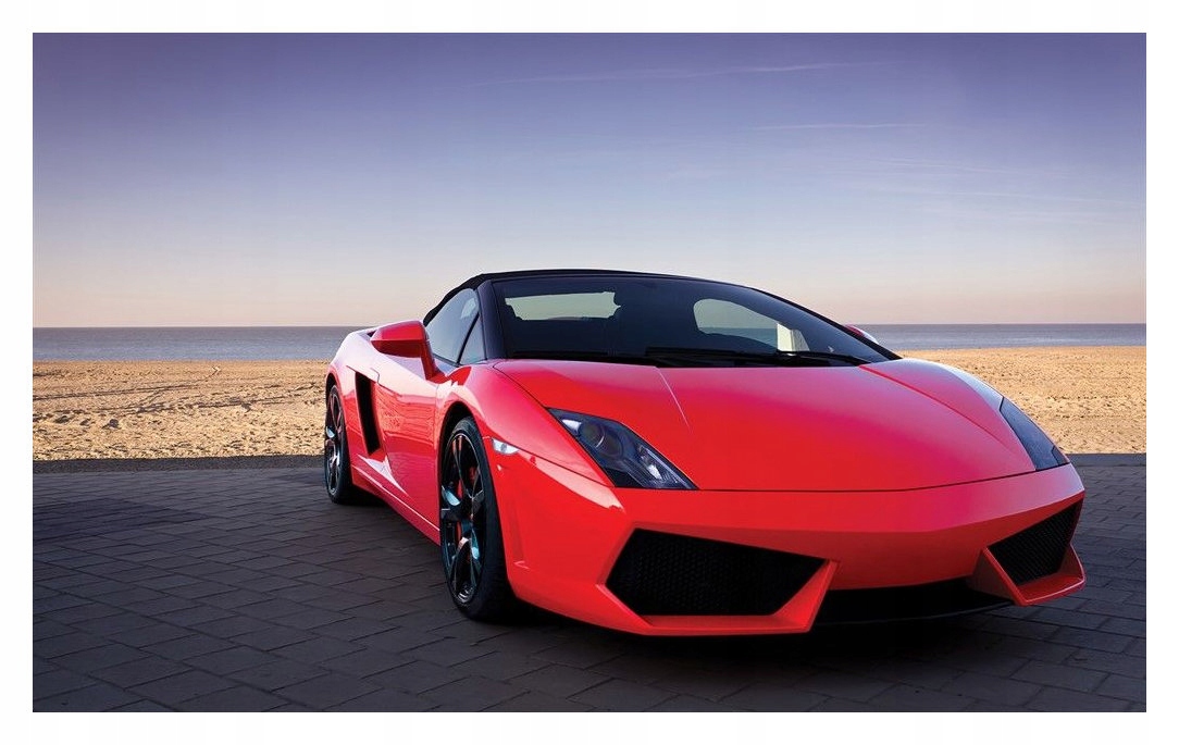 Fototapeta Červené Lamborghini Gallardo moře slunce 250x175 lepidlo