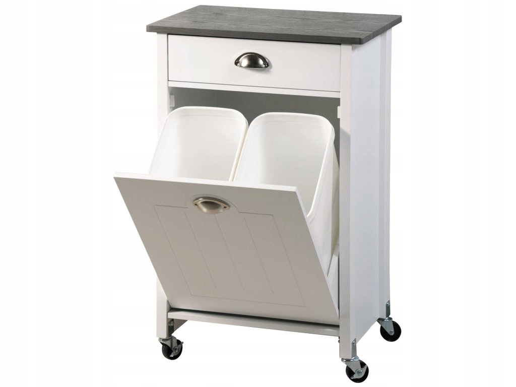 Bílý kuchyňský vozík na kolečkách, Kesper