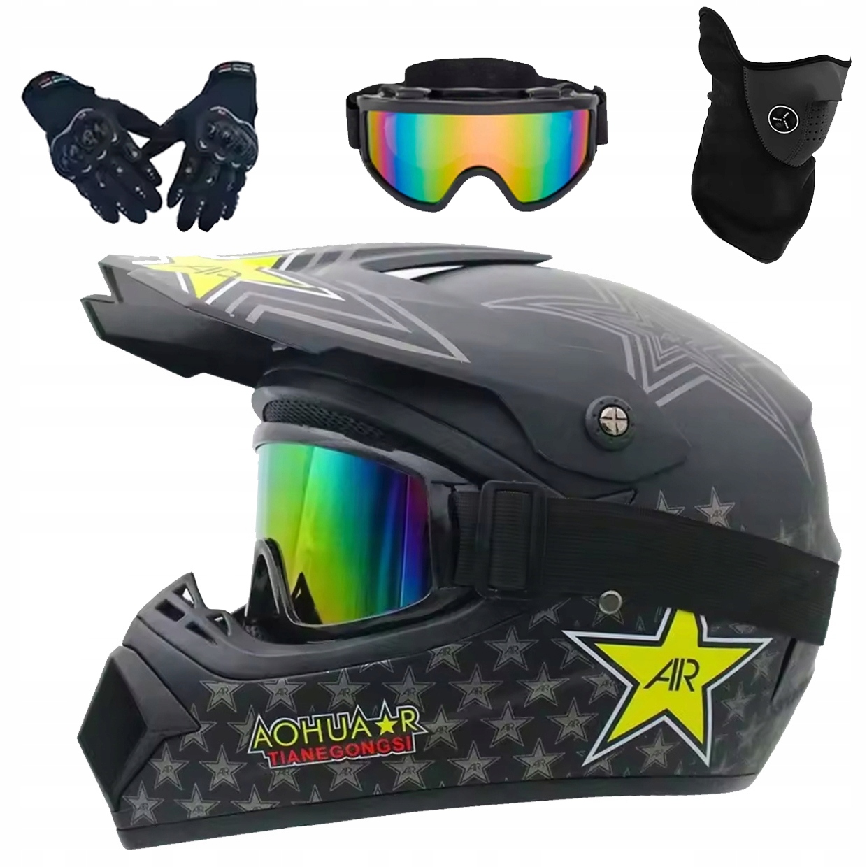 Helma Na Elektrickou Koloběžku Cross Enduro Quad Bmx Helma Brýle Rukavice L