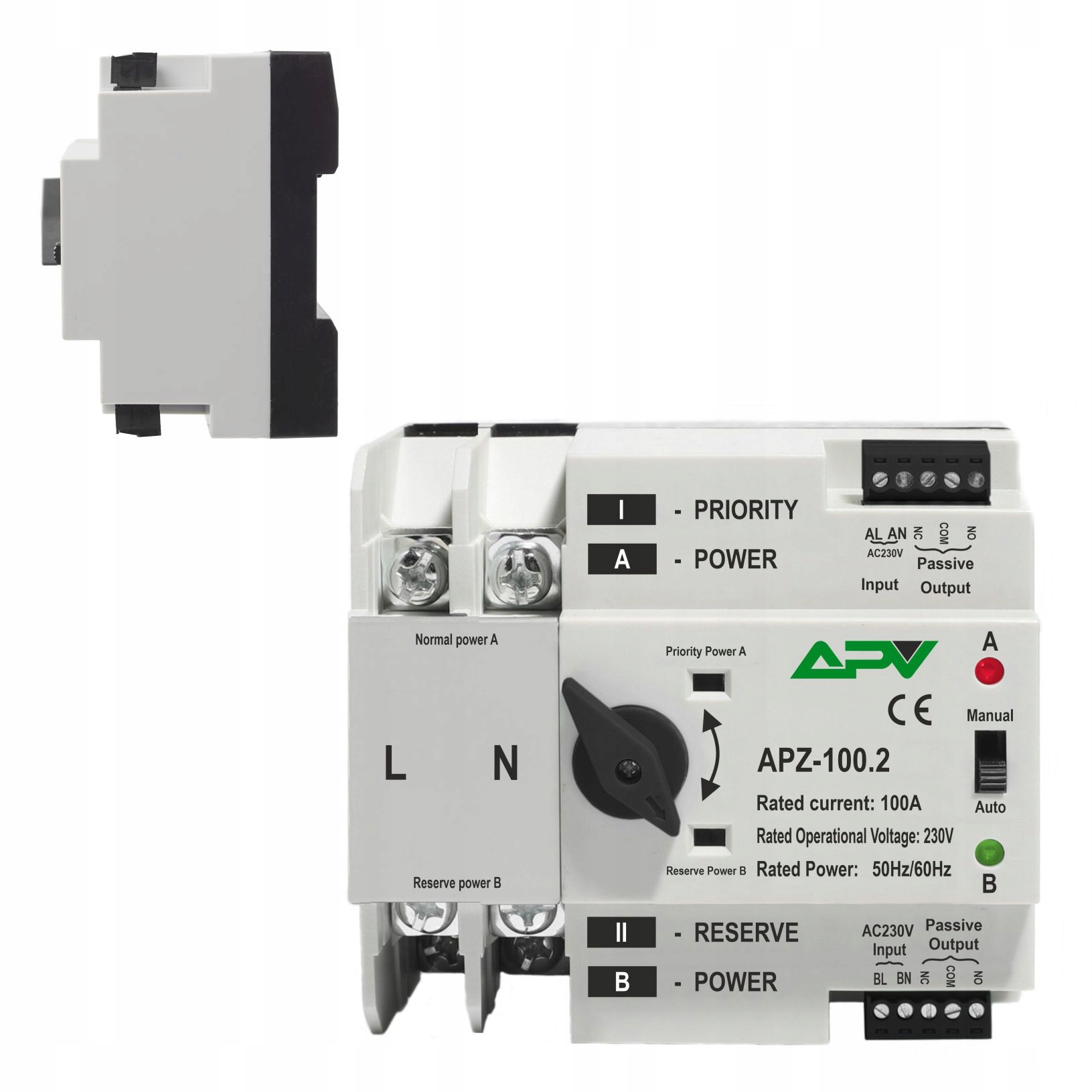 Automatyczny Przełącznik Zasilania Agregat Sieć Fotowoltaika 2P 100A 1-FAZ