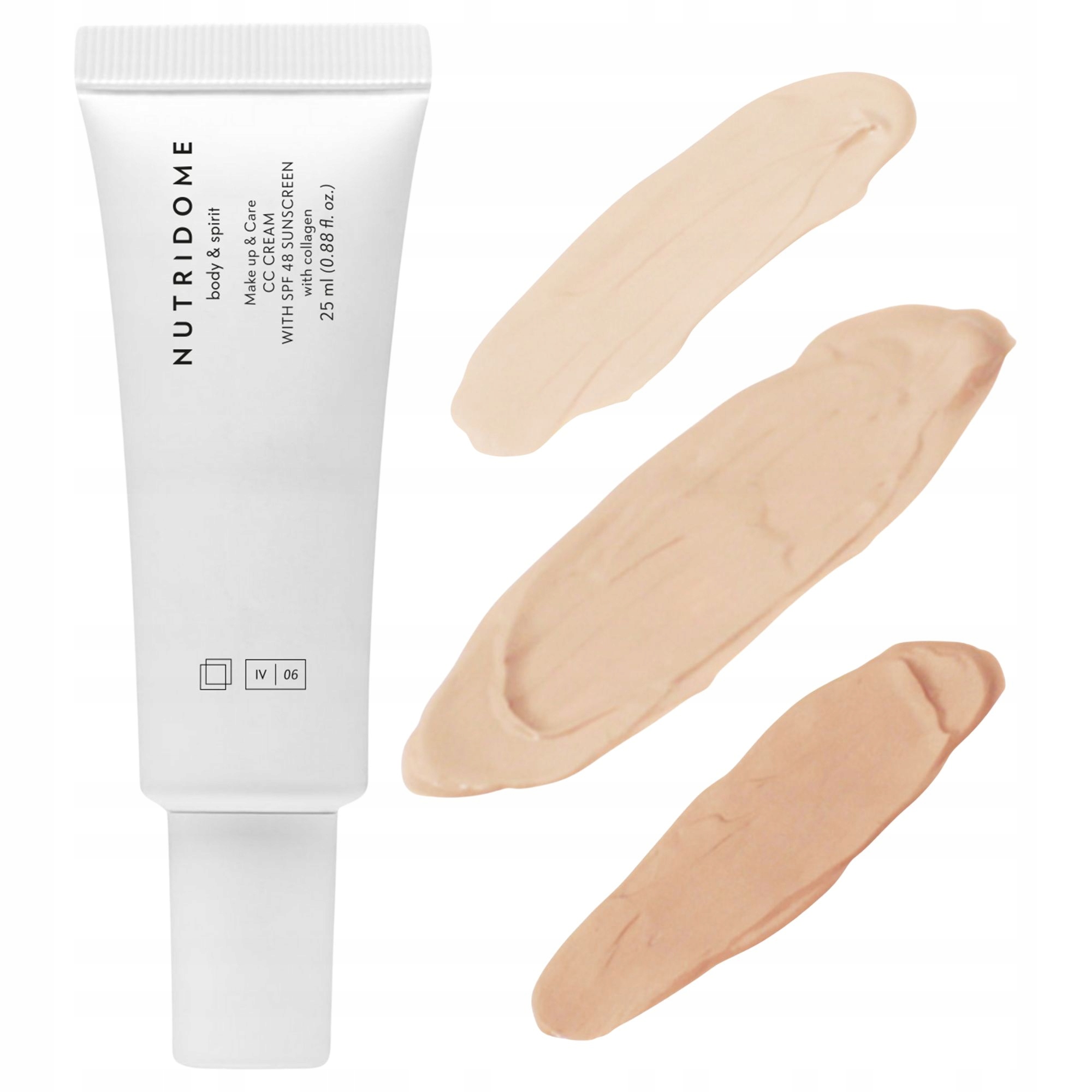 Krycí CC krém na obličej s Uv Spf 48 02 Light Beige kolagen oleje Nutridome