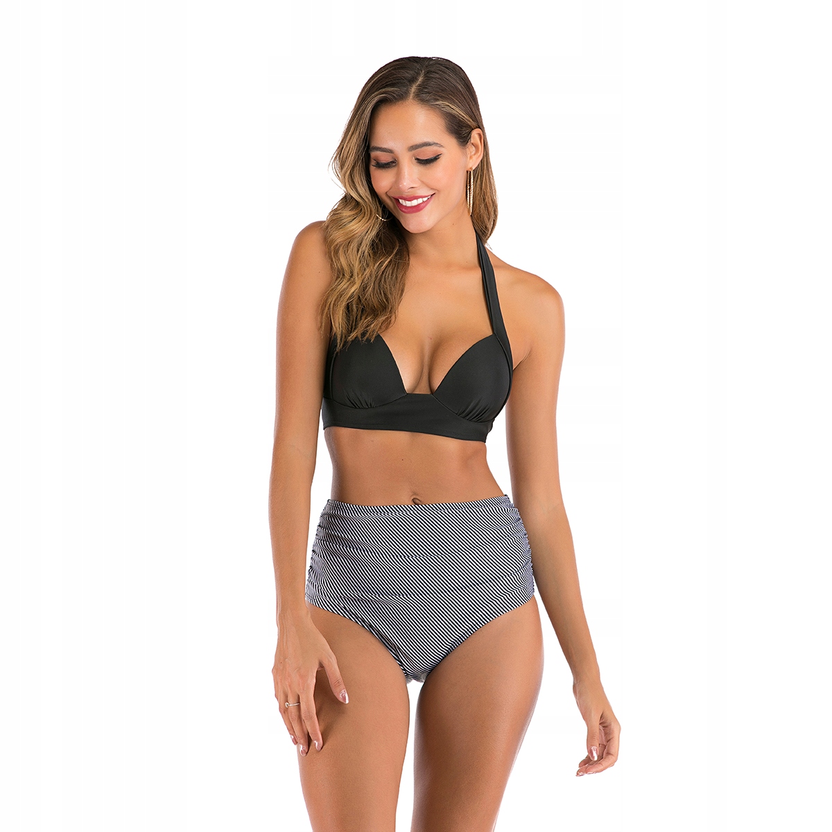 

Bikini Strój Kąpielowy Wysoki Stan Push Up - M