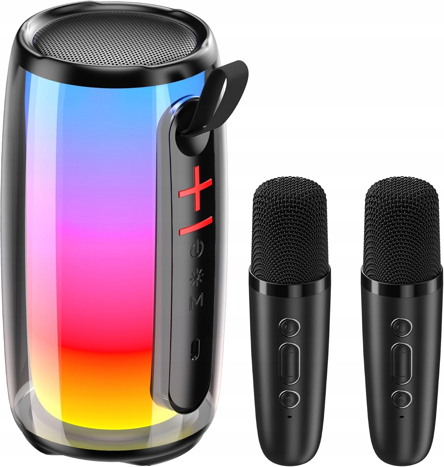 Alpowl sada karaoke 20W 2 Rgb mikrofony 12 režimů Bluetooth Usb Tf Aux