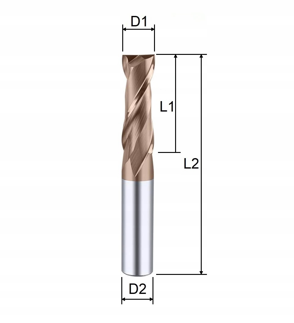 FREZ WĘGLIKOWY VHM MTS fi 10mm 55 HRC 2 pióra 2Z Marka inny