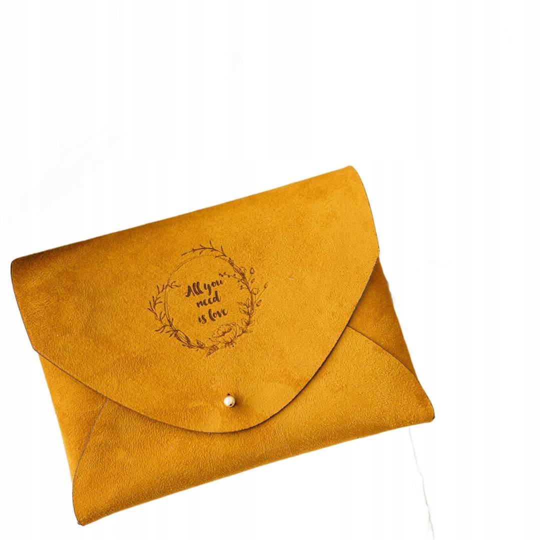 Zamszowa koperta folder na zdjęcia obrączki 13x18 z grawerem ślub 60 zdjęć