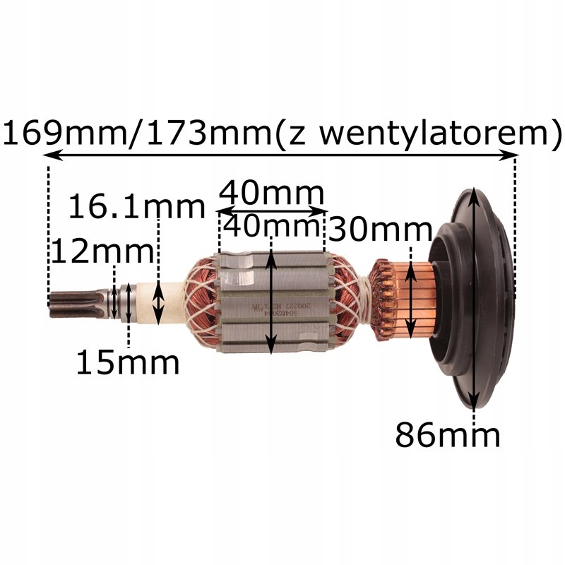 ROTOR BOSCH GSH 5 CE GBH5 DCE PBH 380 GSH 4 GBH Kód výrobcu 1614010180 21-036