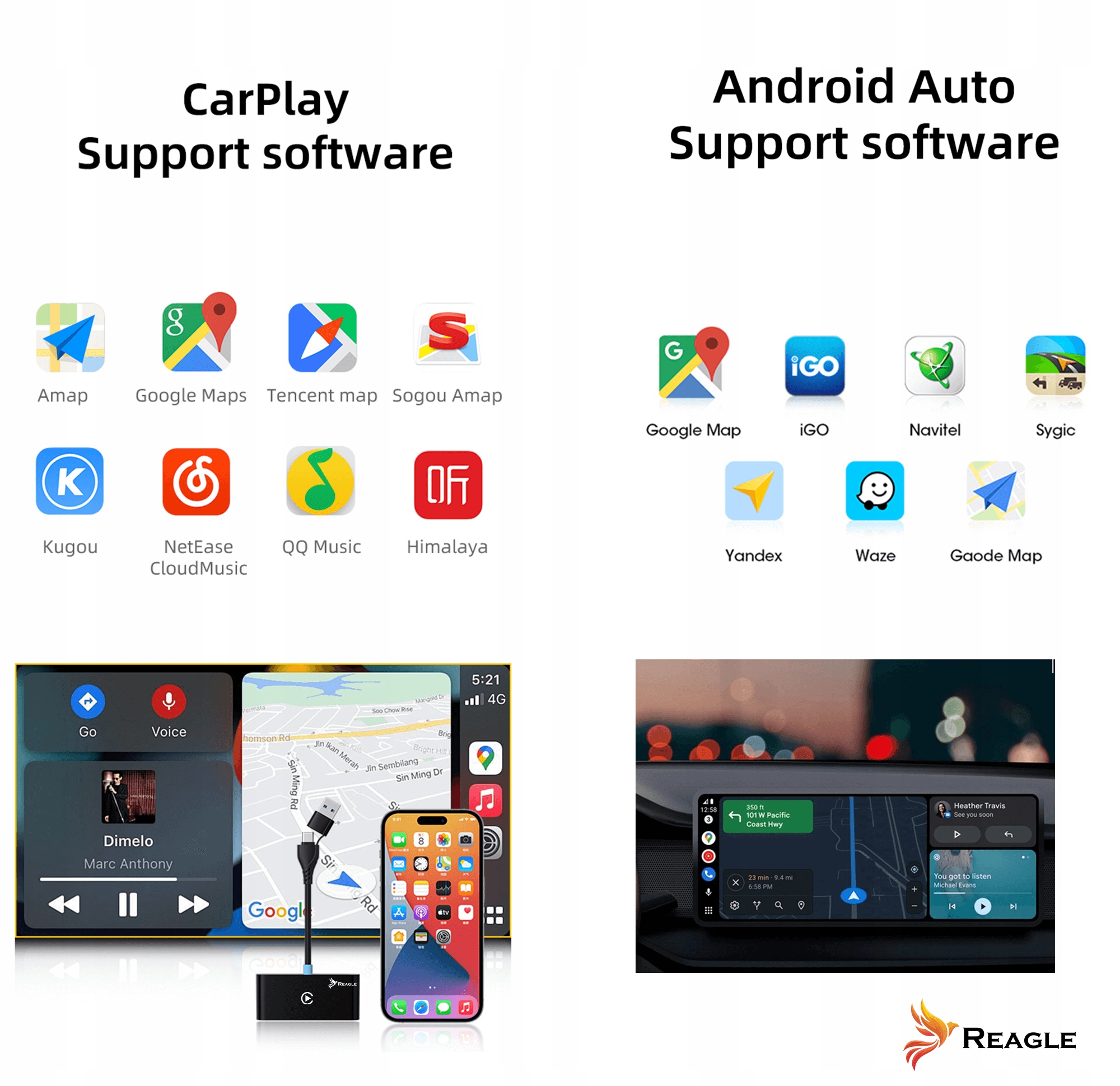 BEZPRZEWODOWY CARPLAY ANDROID AUTO ADAPTER SAMOCHODOWY APPLE IPHONE Kod producenta RCAR7