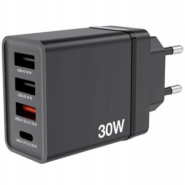 Verbatim síťová nabíječka 30W 3xUSB-A/ Usb-c Pd 3.0 CHR-30EU2