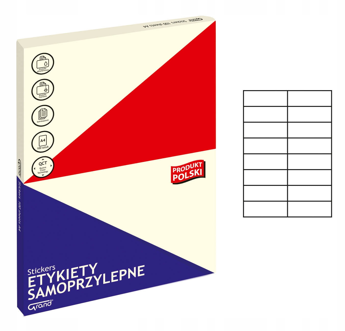 Samolepicí Etiketa pro zásilky Segragující Bílá Barva 105 x 37 Grand