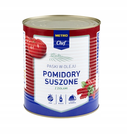Levně Metro Chef Rajčata sušené proužky v oleji s bylinkami 2,8 kg