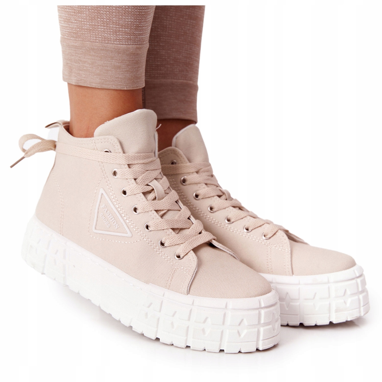 

Beżowy Tkanina Buty Kobiety Trampki r.39