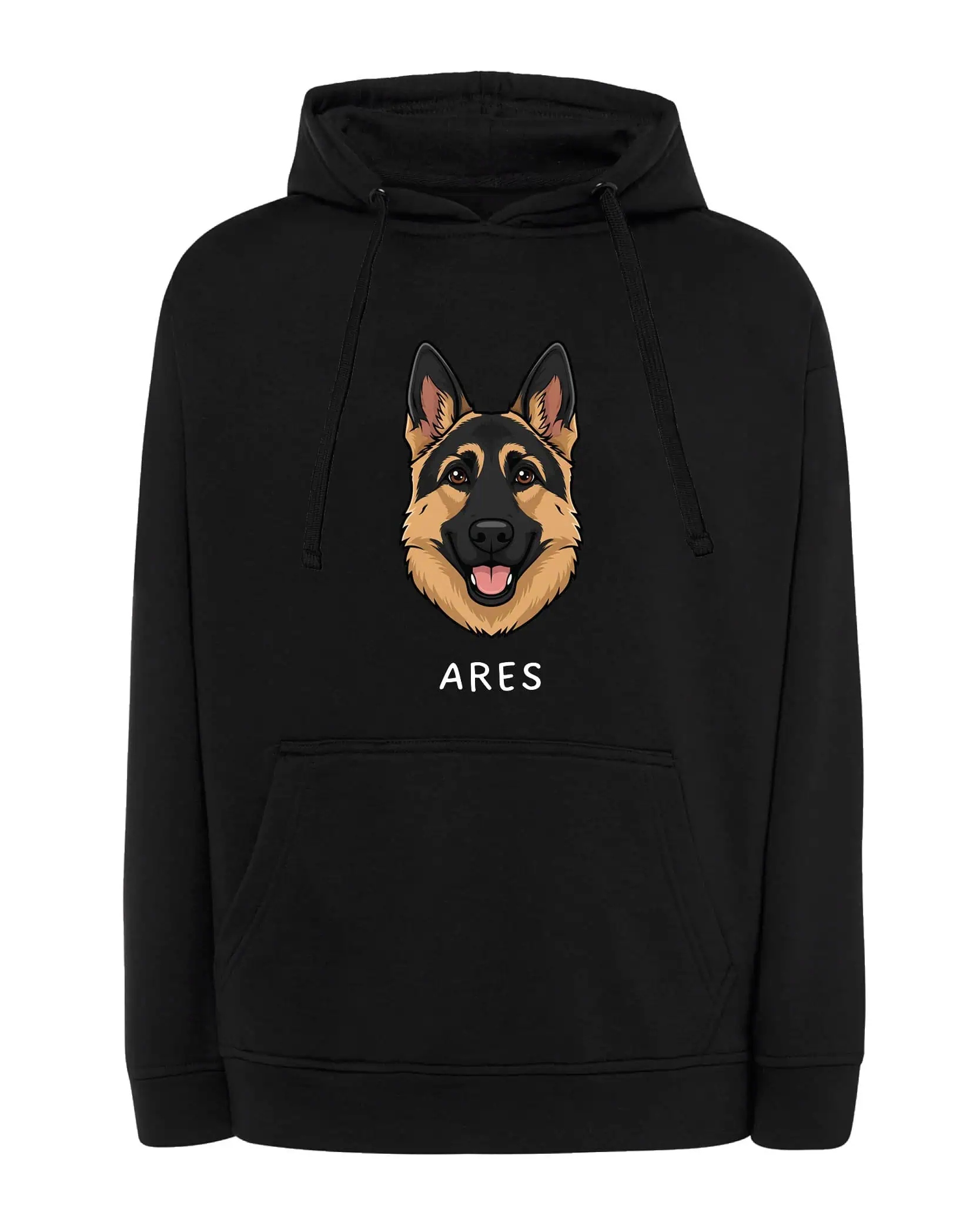 Mikina s kapucí Německý ovčák Pupil Pes Černý L