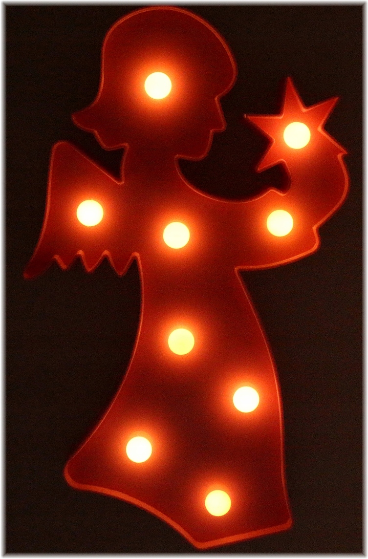 ANIOŁ LAMPKA ANIOŁEK 9 LED OZDOBA NA BATERIE Róż EAN (GTIN) 5904689118061