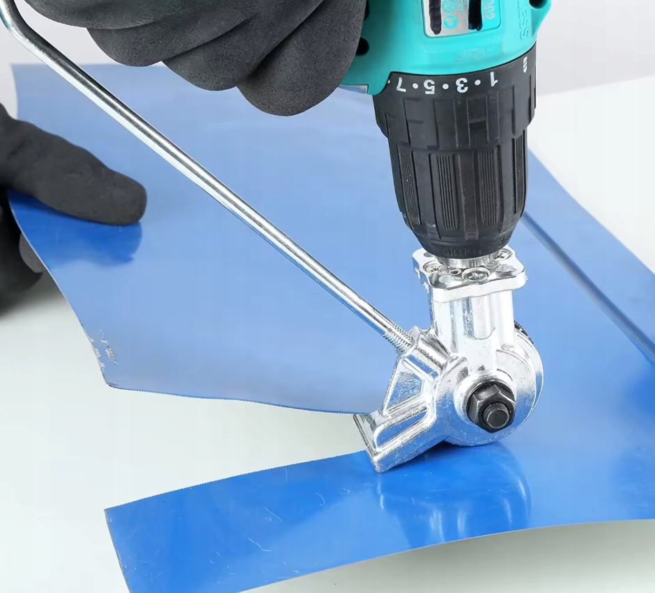 ADAPTER PRZYSTAWKA NA WIERTARKĘ NOŻYCE DO CIĘCIA BLACHY WIERTARKI BLACH Marka Zaxer