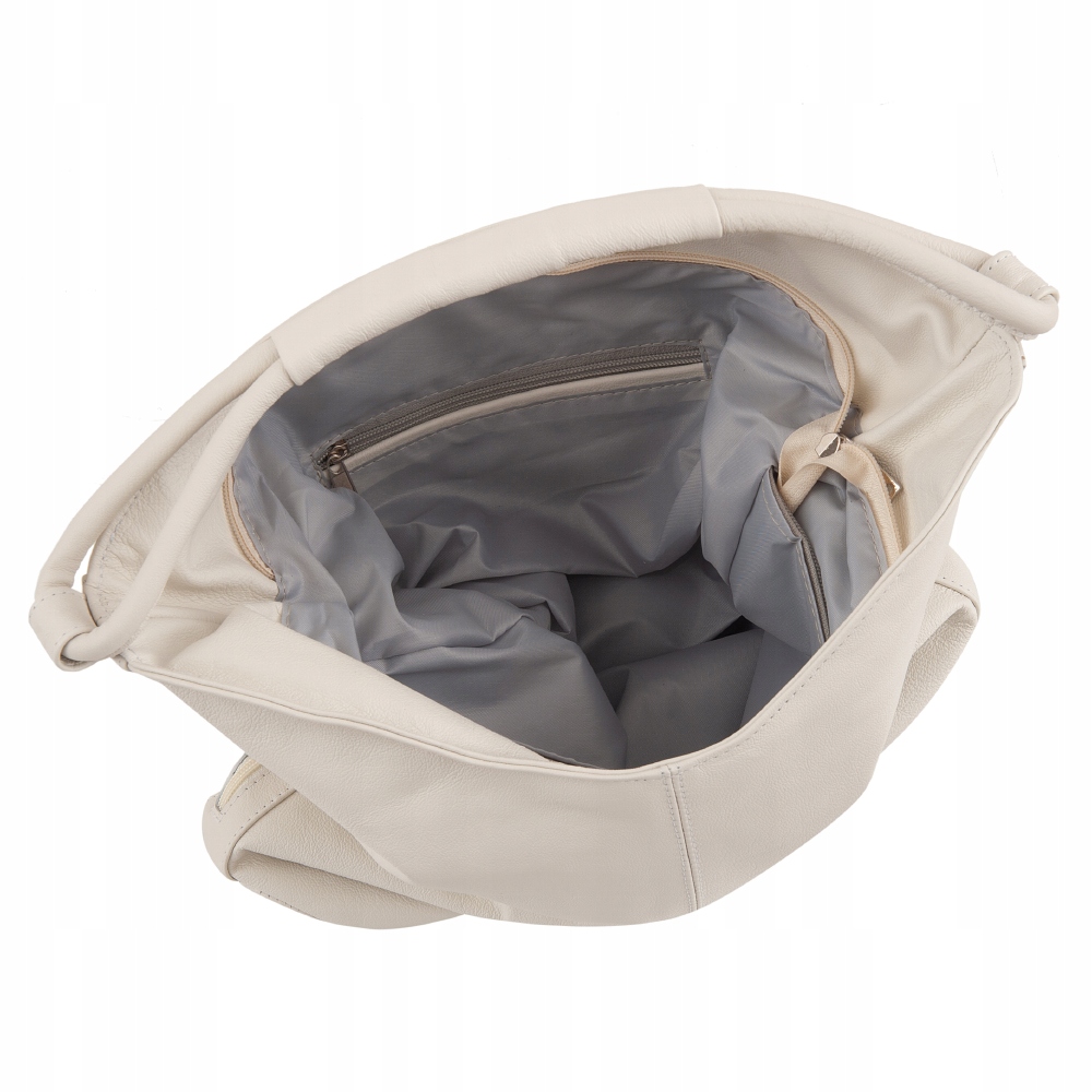 KREMOWA TOREBKA JASNO BEŻOWA SKÓRZANA torba worek WŁOSKA SKÓRA VERA PELLE Marka inna