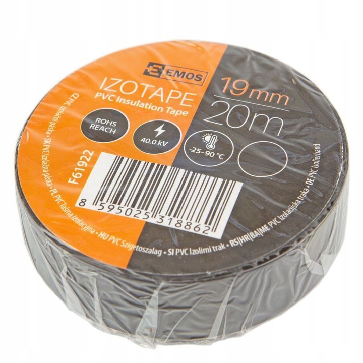 

Emos Taśma izolacyjna Pvc 19mm/20m czarna F61922
