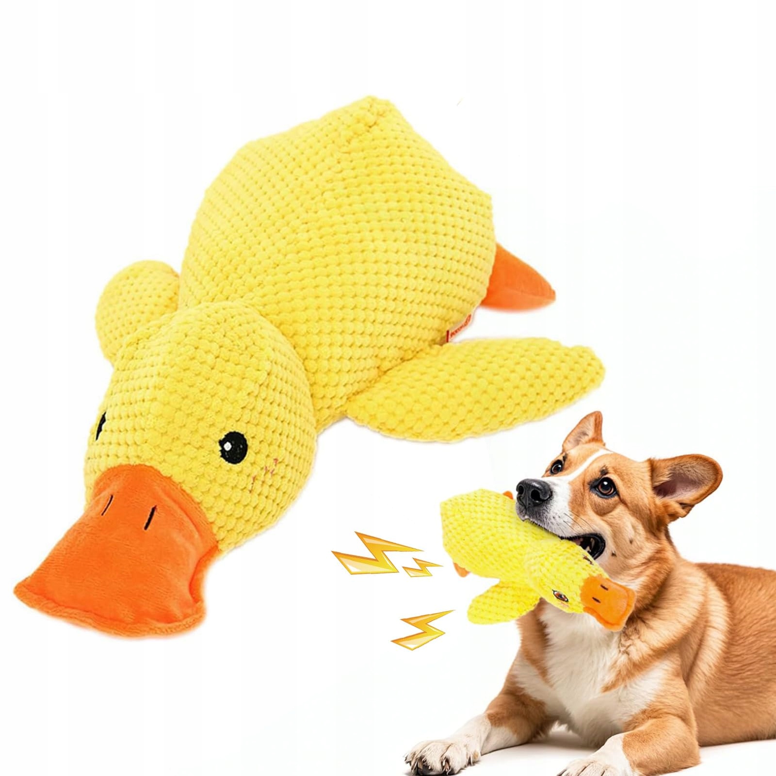 Levně Kachna Plyšák Hračka Pro Velkého Psa Kvakající Pískátko Odolná Velikost