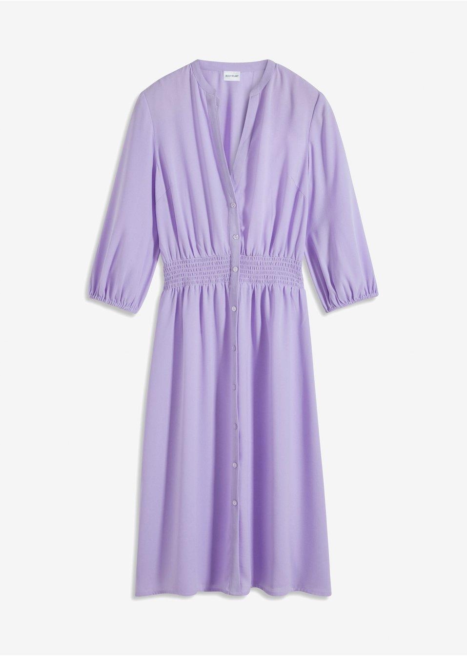 Bpc Modna Sukienka Z Krepy Z Plisą Guzikową I Gumką W Talii Anr 34