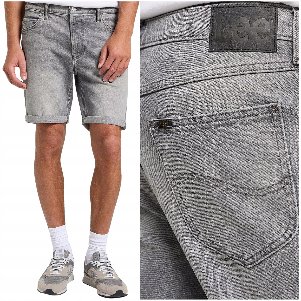 Lee Rider Short slim Brody krátké šedé džínové kalhoty a šortky W31