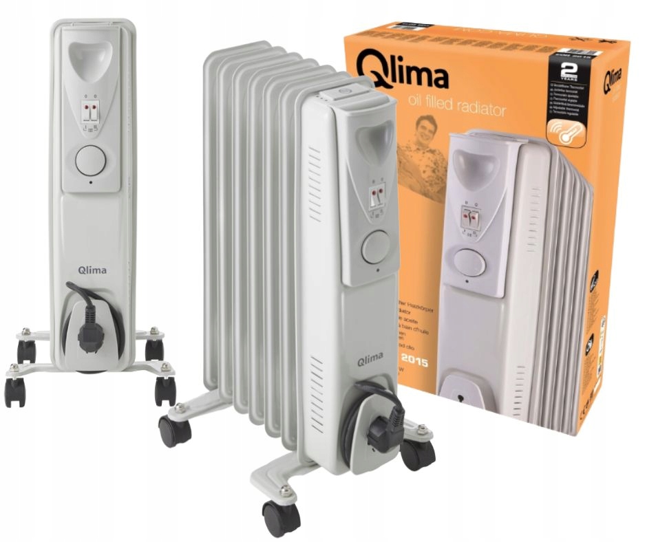 Elektrický Olejový Ohřívač Pro Domácnost Na Kolečkách Qlima 1500W Bílý EOR2015