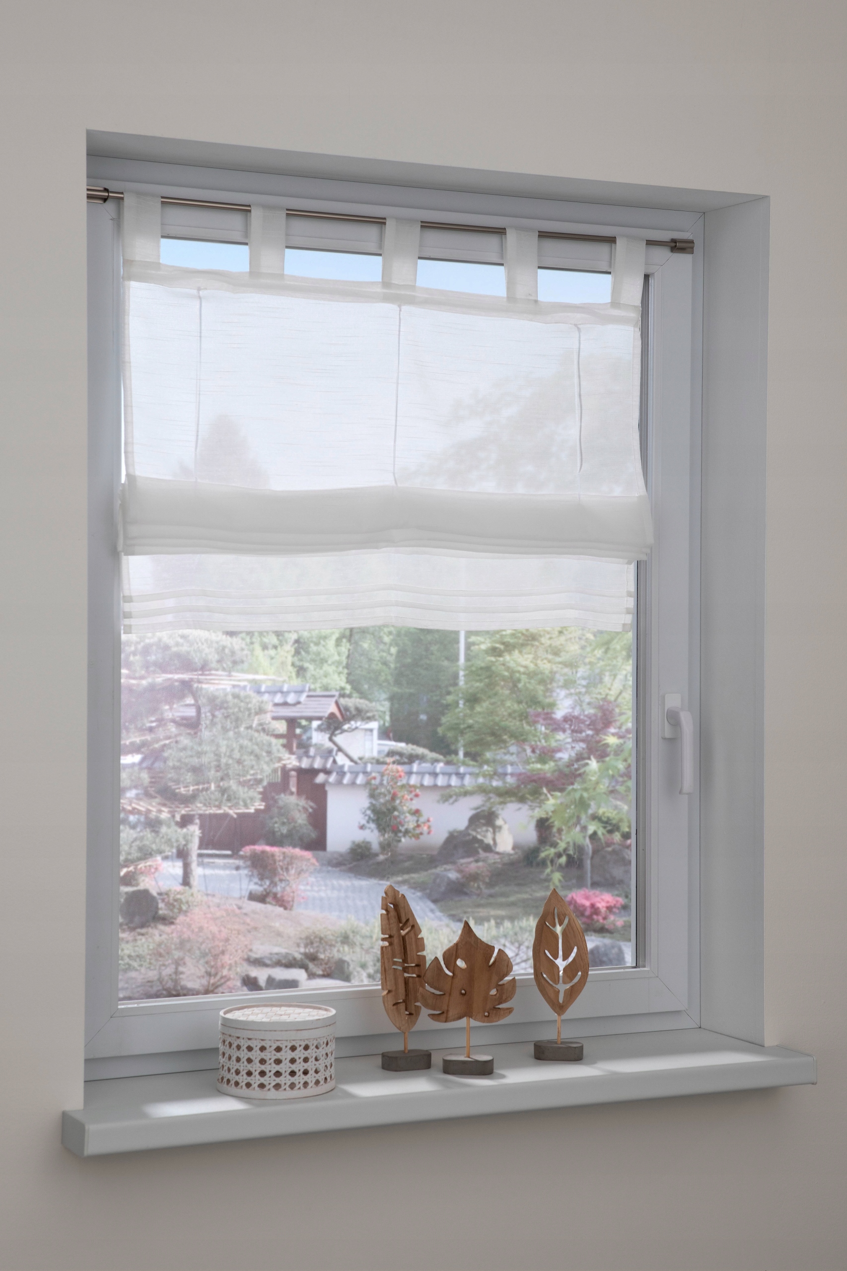 Roleta Rzymska woal biała 60 x 140cm Długość 140 cm