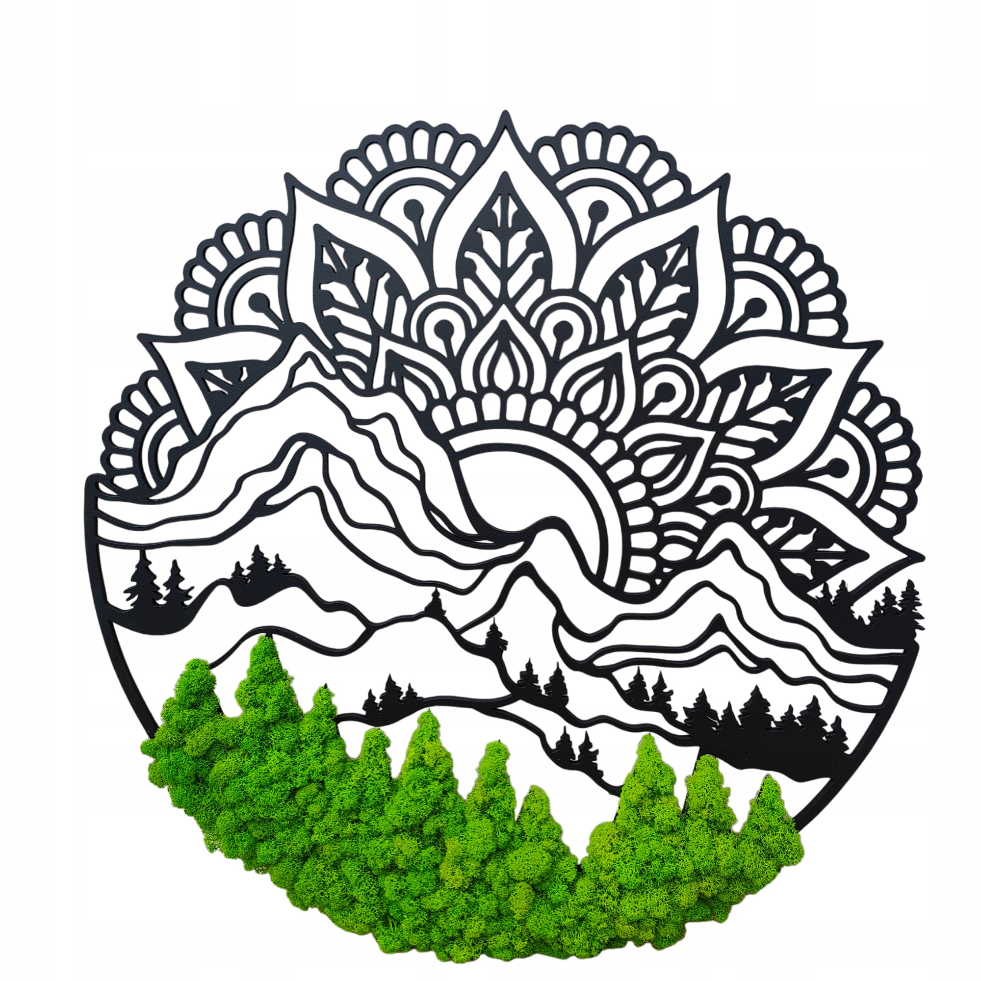 Obraz S Mechem Chrobotkem 60 cm hory Mandala mech chrobotek Ruční Práce 3D