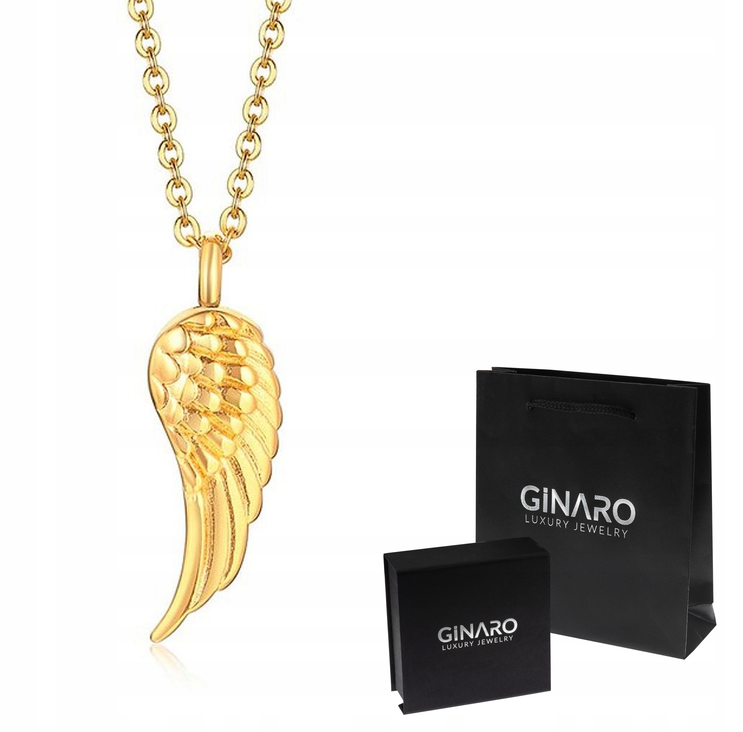 ZAWIESZKA SKRZYDŁO ZŁOTO 18K STAL CHIRURGICZNA