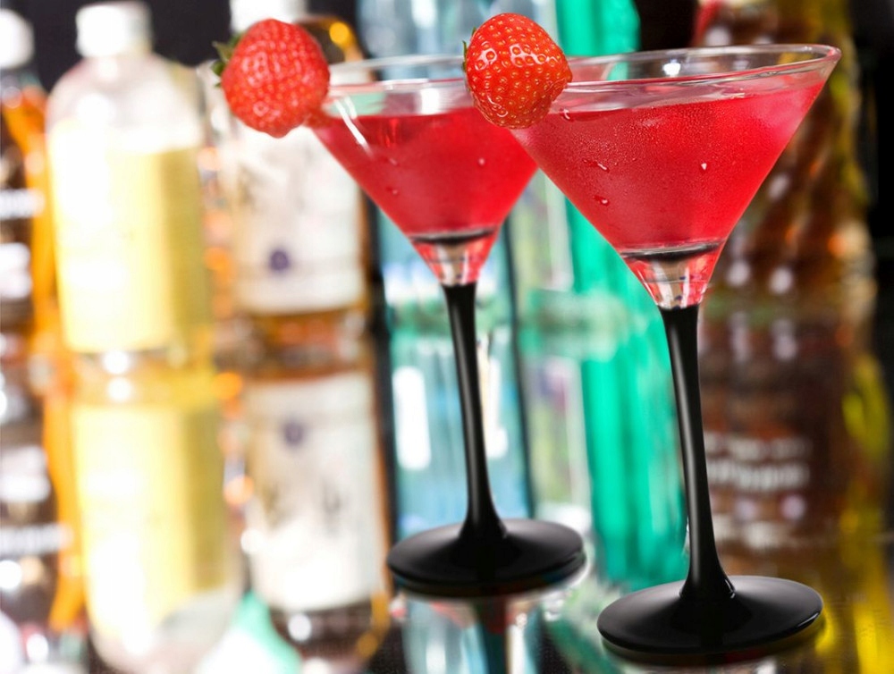 Kieliszki do martini komplet Altom Design Onyx czarna nóżka 260 ml 6 sztuk Marka Altom Design