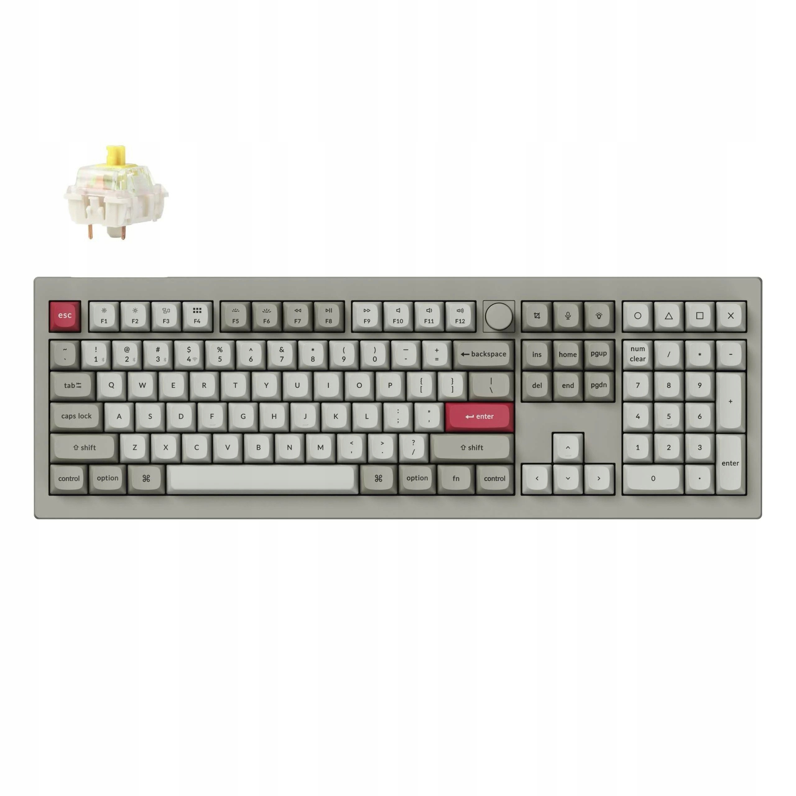 Keychron V6 Max Bezprzewodowa Klawiatura mechaniczna Retro 2.4 GHz Rgb