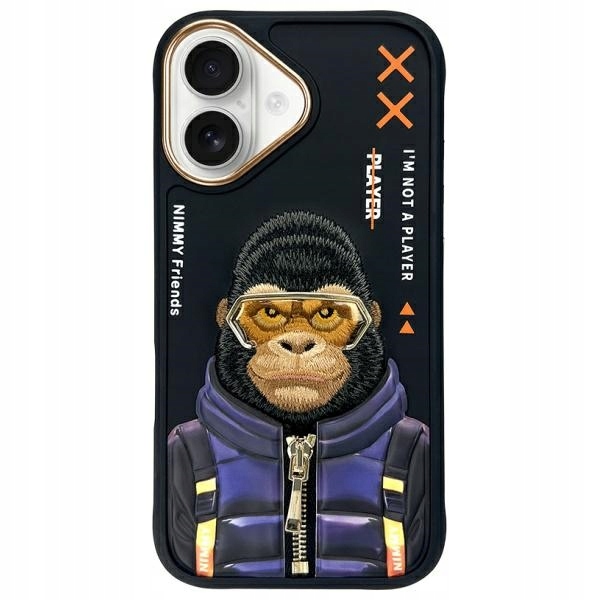 pouzdro na iPhone 16 6.1" černé/černé Cool&Cute 2.0 Monkey