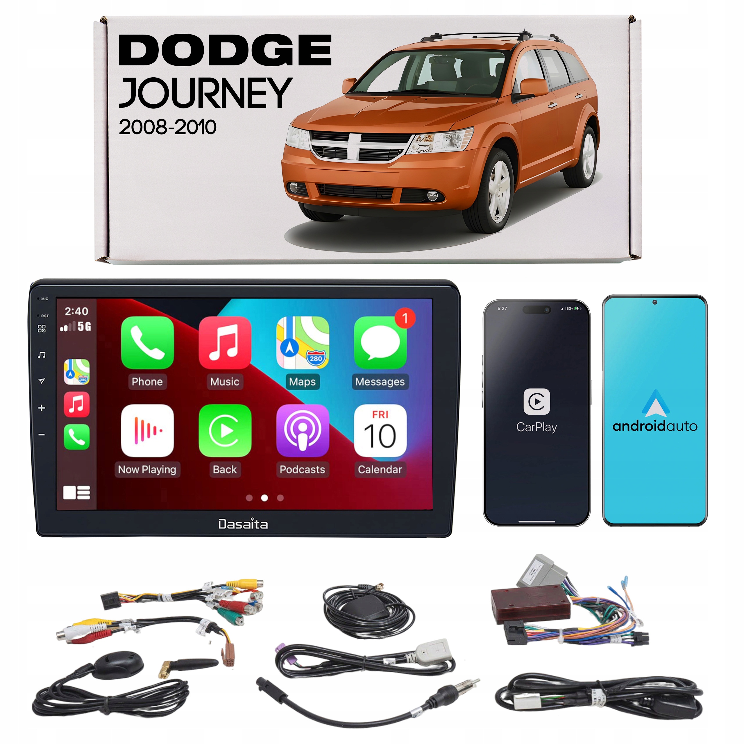 Dodge Journey I 2008-2010 Rádio Navigácia 10.2"ANDROID Carplay 6/64 Gb