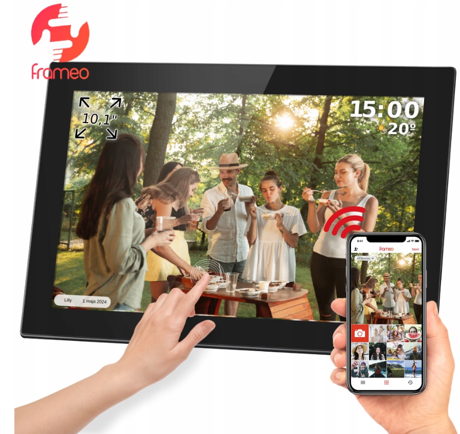 Digitální rámeček Kruger&Matz na fotografie Frameo Wi-Fi 10,1", vysoce kvalitní panel