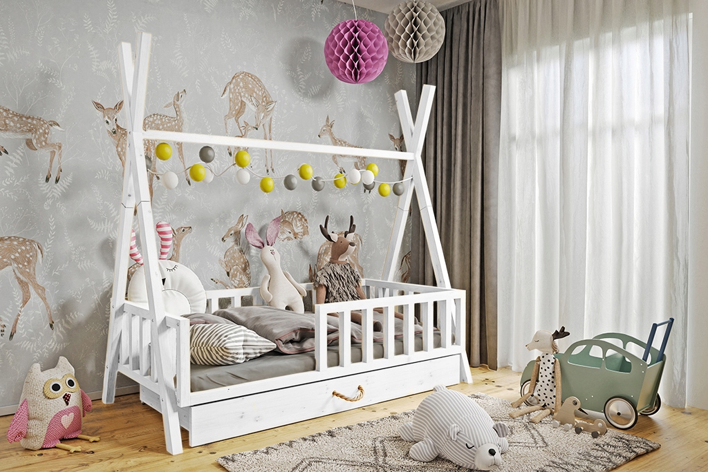 Łóżko WIGWAM/TIPI z szufladą, 160x80