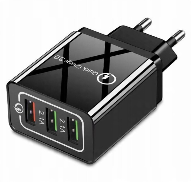 

Ładowarka Sieciowa 3X Usb Szybkie Ładowanie Qc 3.0