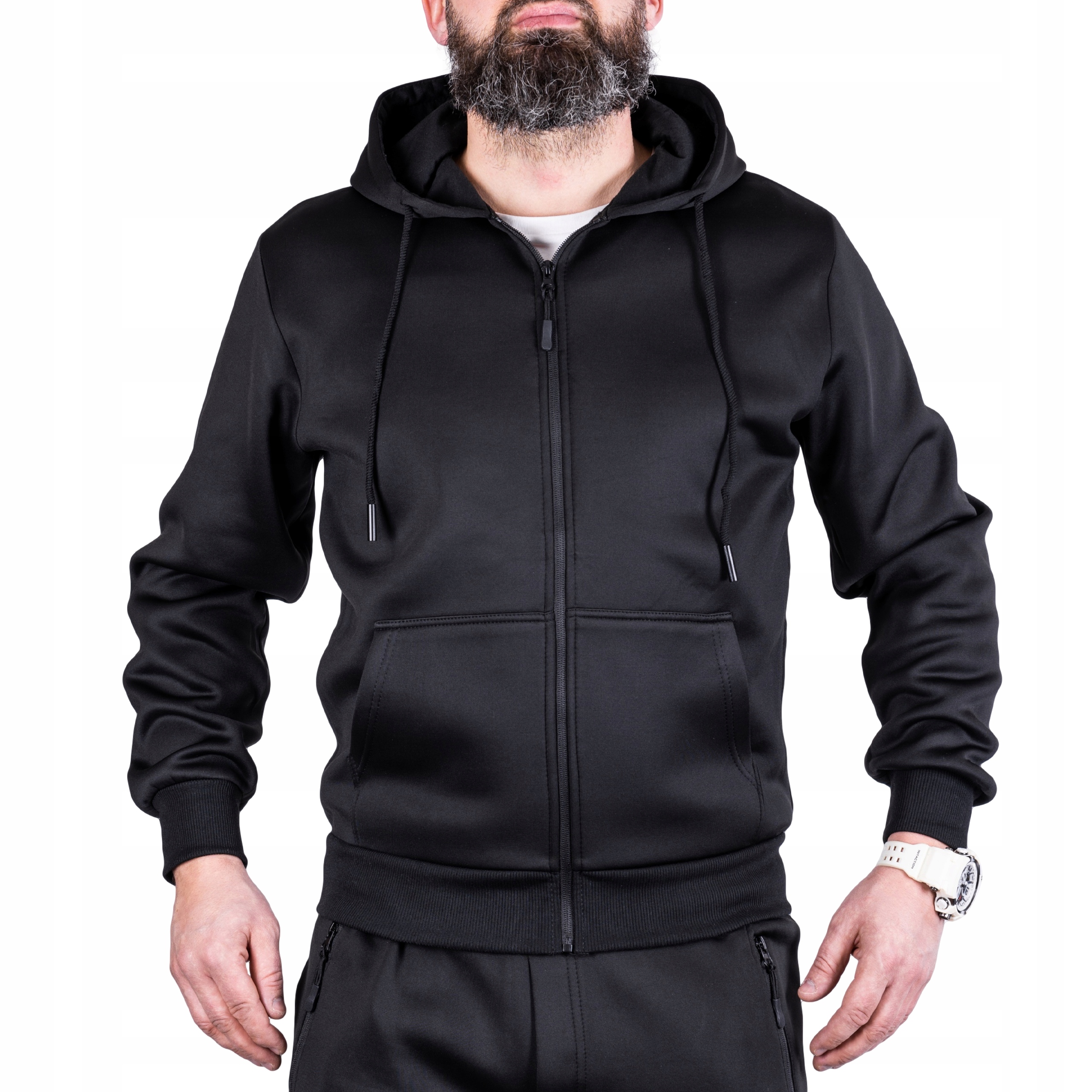 

Bluza Męska na zamek z kapturem Czarna r.XL