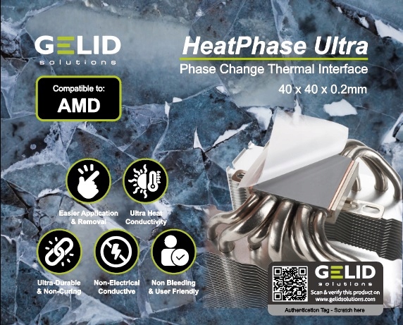 Thermopad / Pasta na CPU Gelid HeatPhase Ultra AMD PH-GC-01-A
