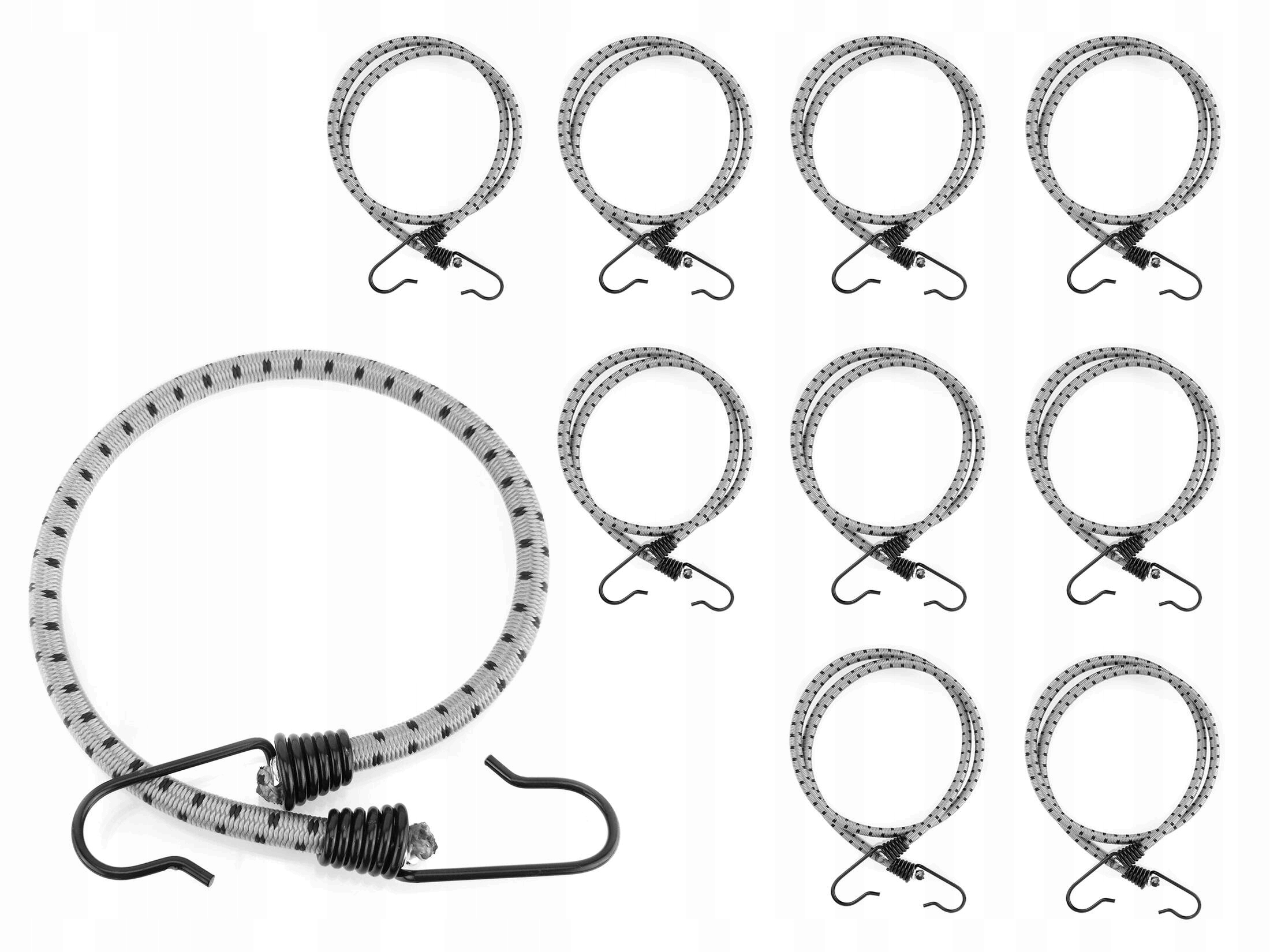 Sada upevňovacích gum s háčky pro expandér 8 mm pro zavazadla 10 ks 200 cm