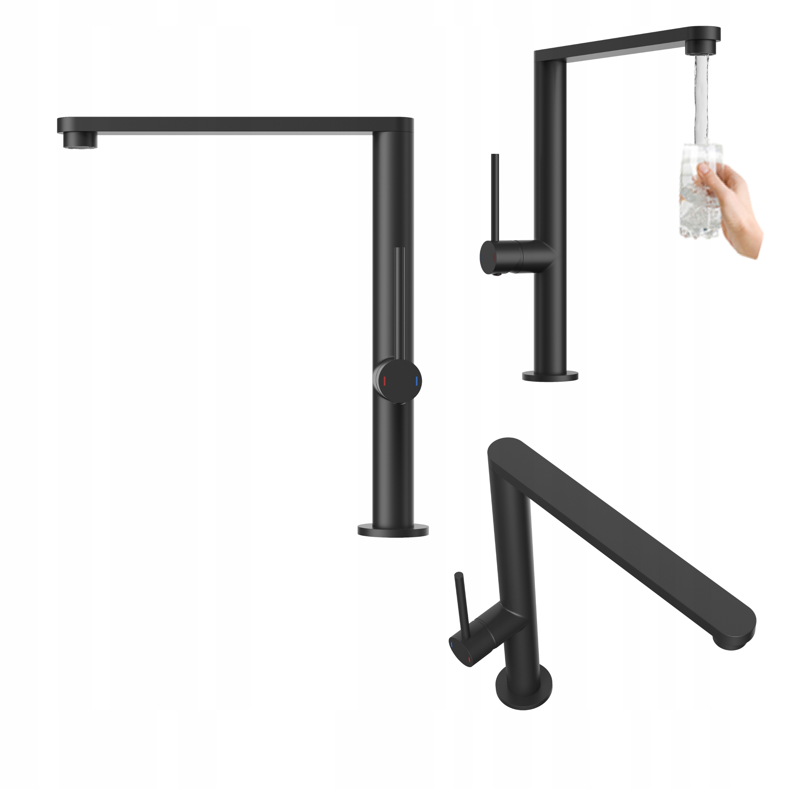 Batéria čierna kuchynská, výtokový kuchynský kohútik Velmo