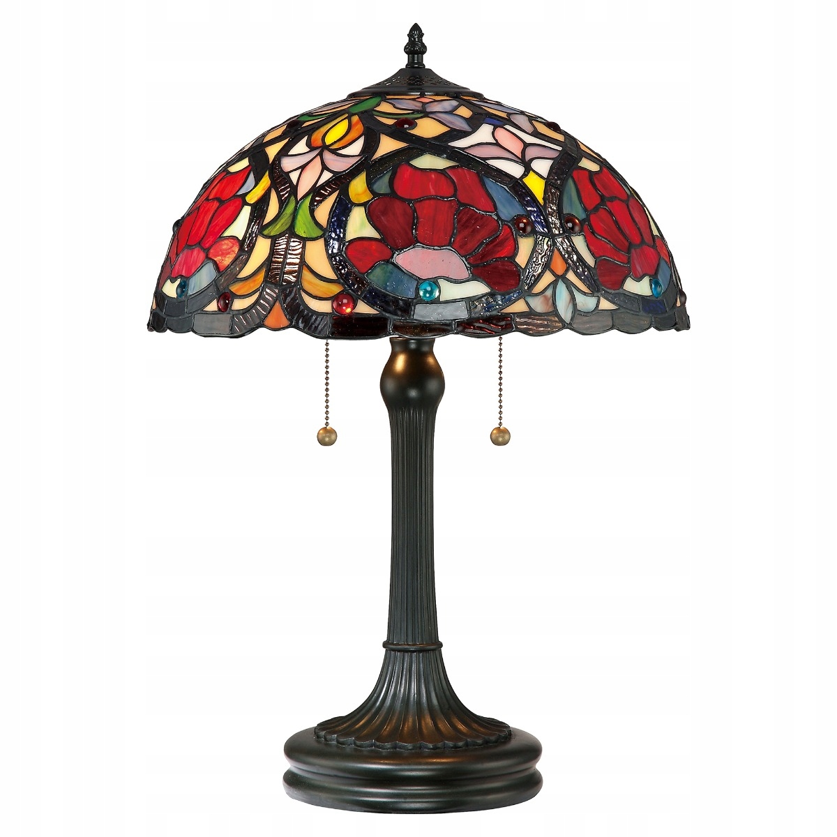 Stolová vitrážová lampa Larissa Tiffany E27 60W viacfarebná Quoizel