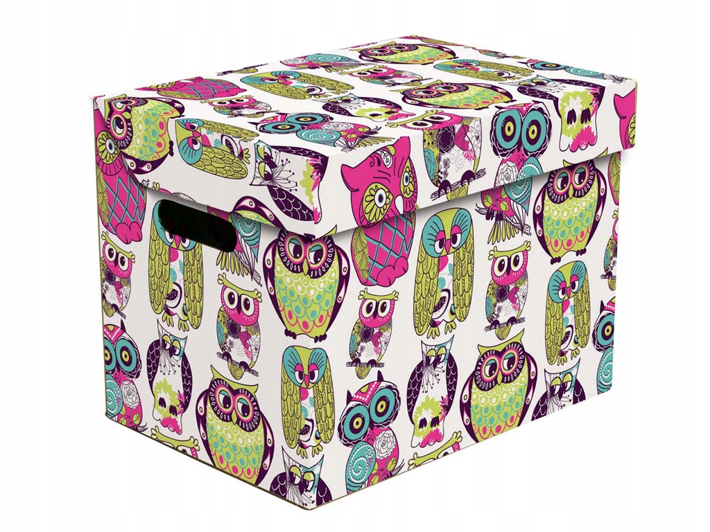 

Mocne pudełka kartonowe na zabawki książki sowy