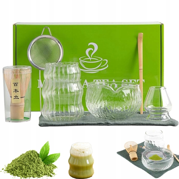 Levně Dárková Sada Bambusového Matcha Čaje, Sada Na Matcha, Chashaku, Mléčná Lžička, 7 Ks