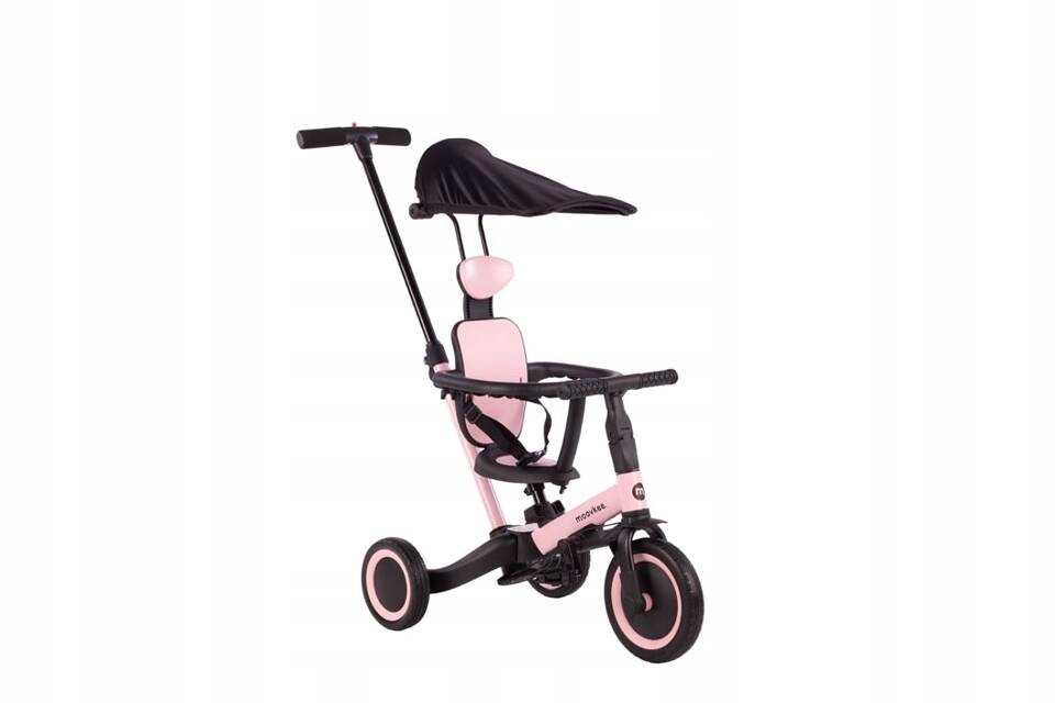 Rowerek Trójkołowy Z Daszkiem Barierką Mike Pro 6W1 Moovkee Pink