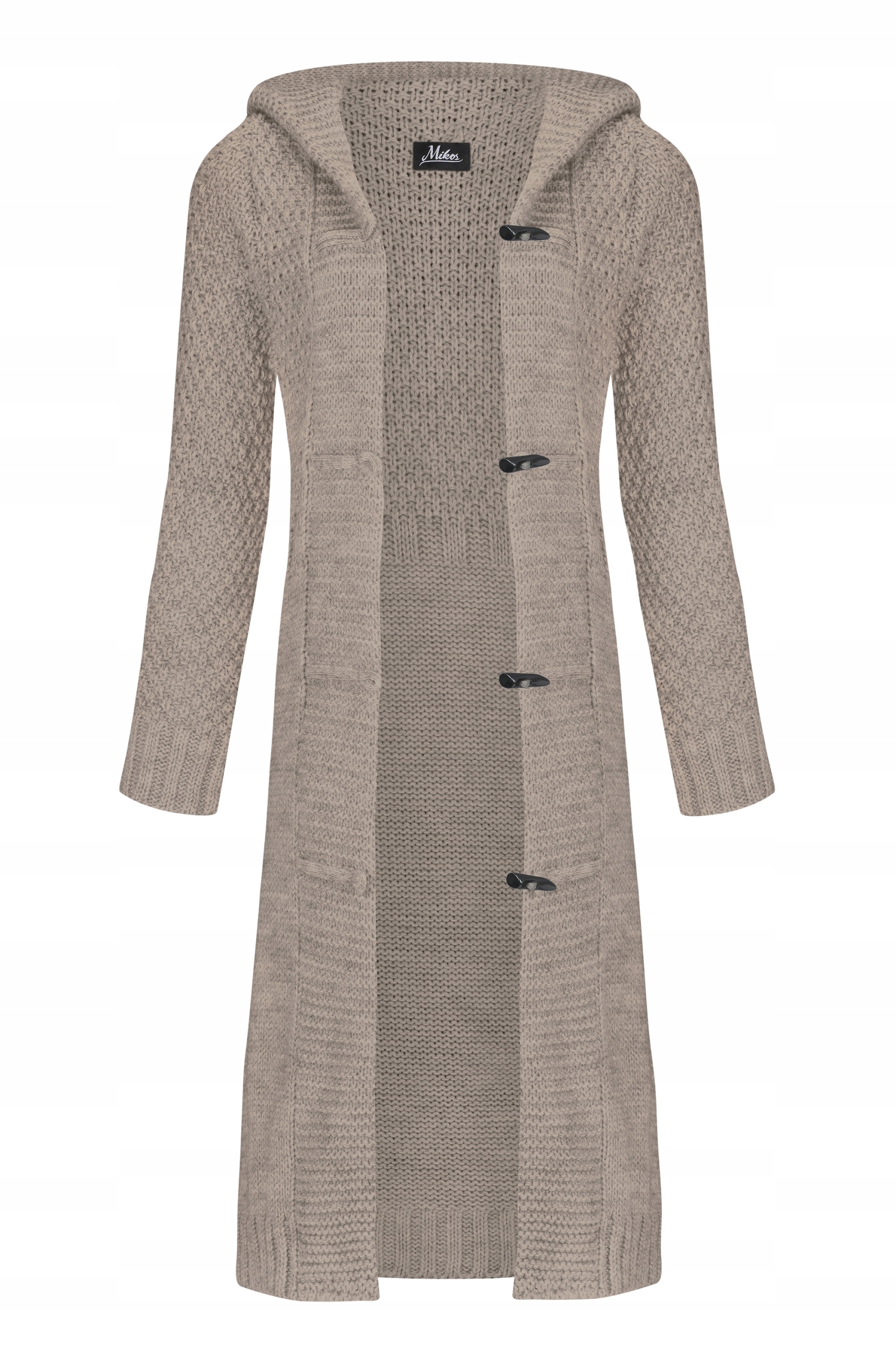 

Mikos Damski długi sweter kardigan z kapturem 988