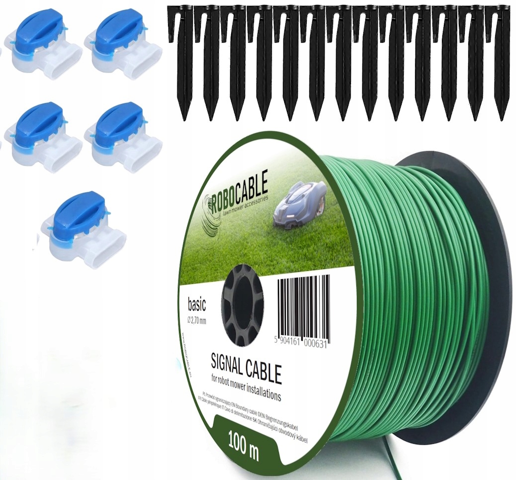Kabel pro omezení robotické sekačky Sada 100 m Robocable kolíky