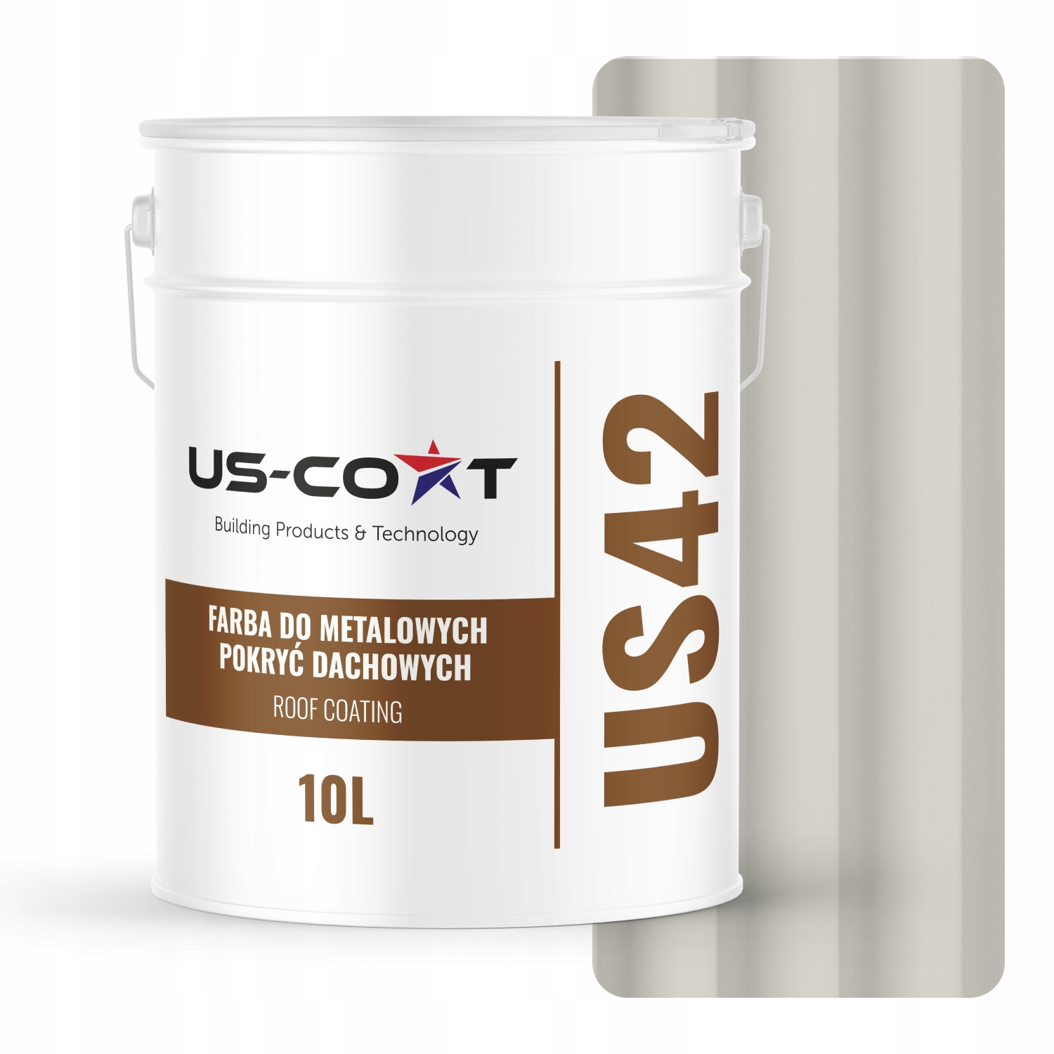 Farba Na Kovové Strechy A Plechové Krytiny Bielo-šedá Ral 9002 10 L Saténová