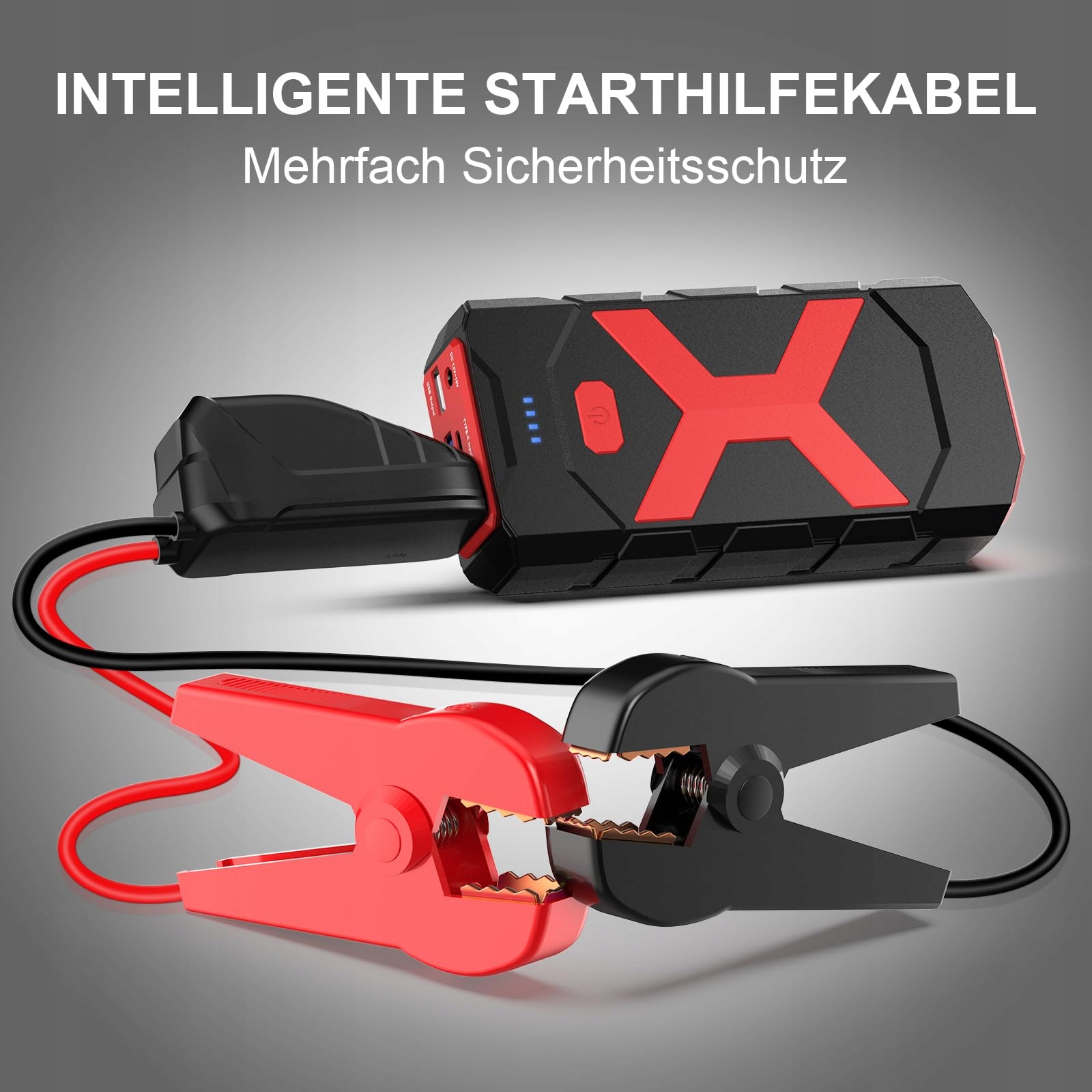 POWKEY Powerbank Rozruchowa 2000A Do Samochodów Benzyna Diesel LED USB — miniatura 4