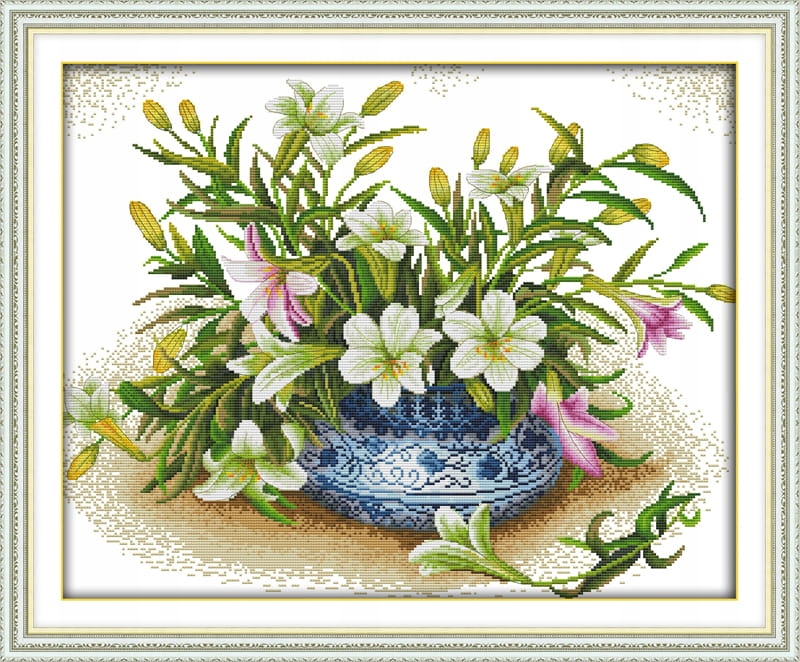 Křížková výšivka počítaná sada (kanva, mulina)